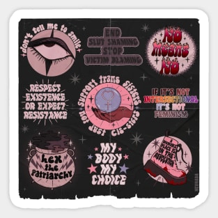 Retro Dark Feminist Poster Sticker